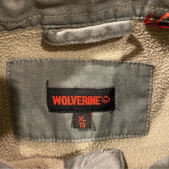 Wolverine Men’s Gray Heavy Fleece Lined Work Jacket Size XL Button Up - Picture 5 of 10